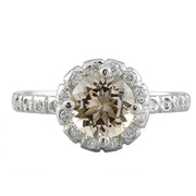 1.34 Carat Morganite 14K White Gold Diamond Ring - Fashion Strada