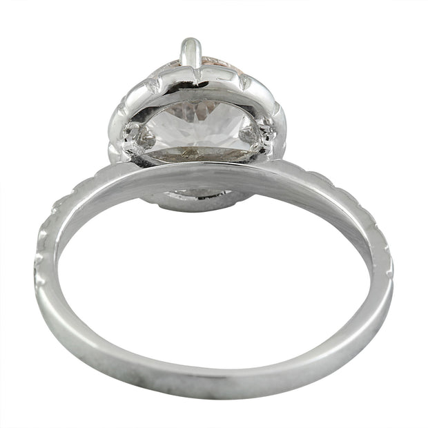 1.34 Carat Morganite 14K White Gold Diamond Ring - Fashion Strada