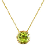 1.50 Carat Peridot 14K Yellow Gold Necklace - Fashion Strada