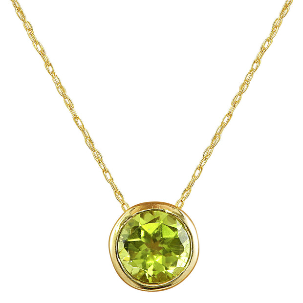 1.50 Carat Peridot 14K Yellow Gold Necklace - Fashion Strada