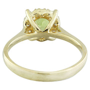 0.72 Carat Peridot 14K Yellow Gold Diamond Ring - Fashion Strada