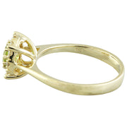 0.72 Carat Peridot 14K Yellow Gold Diamond Ring - Fashion Strada