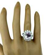 6.20 Carat Kunzite 14K White Gold Diamond Ring - Fashion Strada