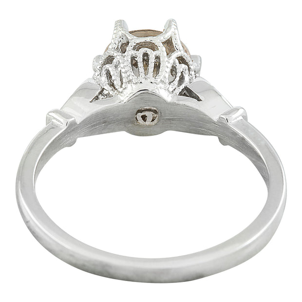 1.45 Carat Morganite 14K White Gold Diamond Ring - Fashion Strada