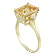 2.26 Carat Morganite 14K Yellow Gold Diamond Ring - Fashion Strada