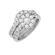 2.00 Carat Diamond 14K White Gold Engagement Ring and Wedding Band - Fashion Strada