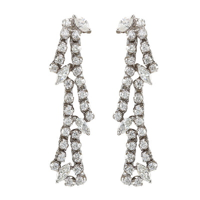 4.00 Carat Natural Diamond 14K White Gold Earrings - Fashion Strada