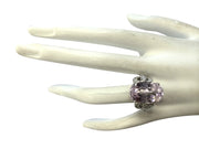 17.78 Carat Natural Kunzite 14K White Gold Diamond Ring - Fashion Strada