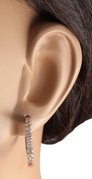 2.00 Carat Natural Diamond 14K Rose Gold Earrings - Fashion Strada