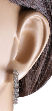 3.48 Carat Natural Diamond 14K White Gold Earrings - Fashion Strada