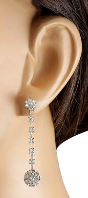 2.10 Carat Natural Diamond 14K White Gold Earrings - Fashion Strada