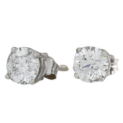 1.00 Carat Natural Diamond 14K White Gold Earrings - Fashion Strada