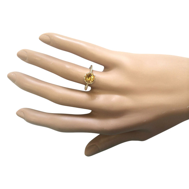 1.50 Carat Natural Citrine 14K Yellow Gold Ring - Fashion Strada