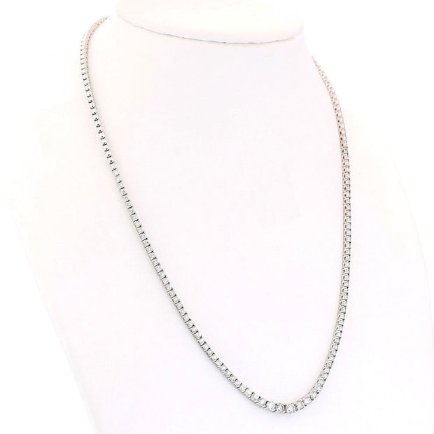 4.00 Carat Natural Diamond 14K White Gold Necklace - Fashion Strada