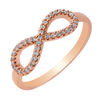 Ladies 0.16CTW Diamond 14K Rose Gold Ring
