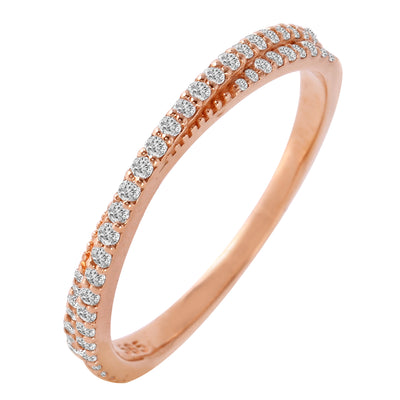 Ladies 0.25CTW Diamond 14K Rose Gold Ring
