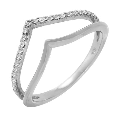 Ladies 0.16CTW Diamond 14K White Gold Ring