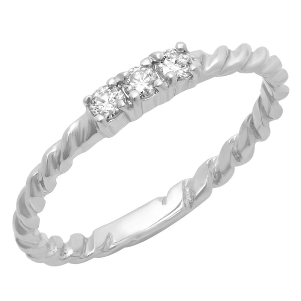 Ladies 0.11 CTW Diamond 14K White Gold Ring - Fashion Strada