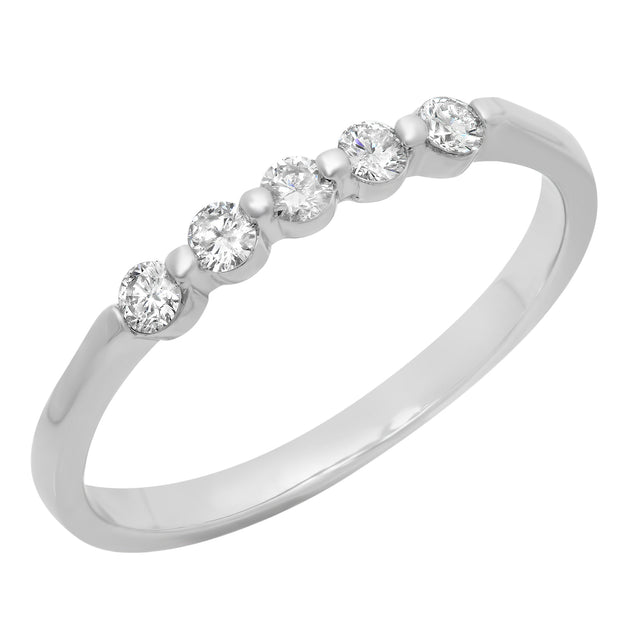 Ladies 0.07 CTW Diamond 14K White Gold Ring - Fashion Strada