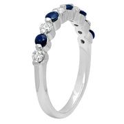 Ladies 0.65 Sapphire and Diamond 14K White Gold Ring - Fashion Strada