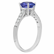Ladies 1.65 CTW Tanzanite Diamond 14K White Gold Ring - Fashion Strada