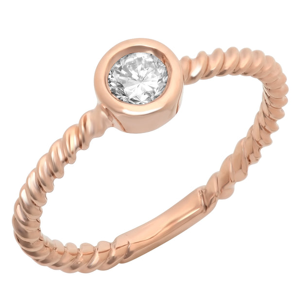 Ladies 0.3 CTW Diamond 14K Rose Gold Ring - Fashion Strada