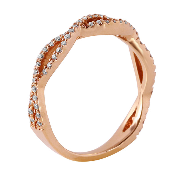 Ladies 0.31CTW Diamond 14K Rose Gold Ring - Fashion Strada