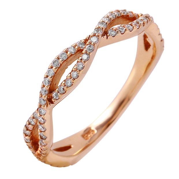 Ladies 0.31CTW Diamond 14K Rose Gold Ring - Fashion Strada
