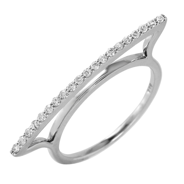 Ladies 0.17CTW Diamond 14K White Gold Ring - Fashion Strada