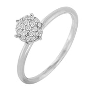Ladies 0.19CTW Diamond 14KWhite Gold Ring - Fashion Strada