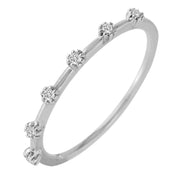 Ladies 0.09CTW Diamond 14KWhite Gold Ring - Fashion Strada