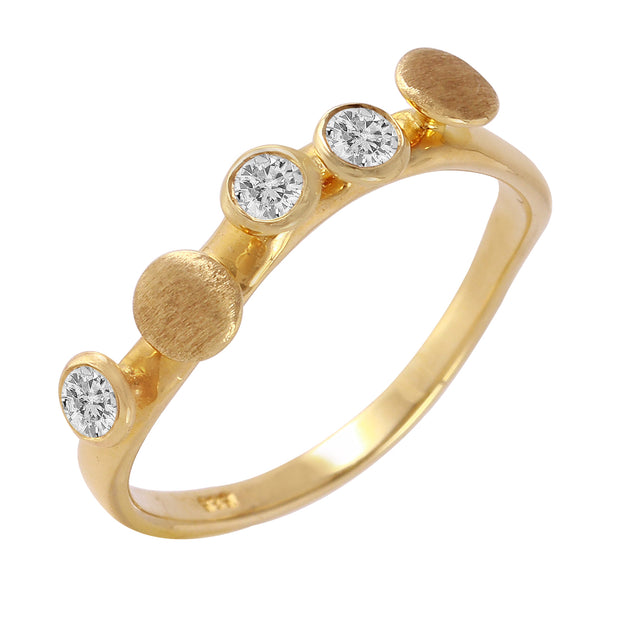 Ladies 0.17CTW Diamond 14KYellow Gold Ring - Fashion Strada
