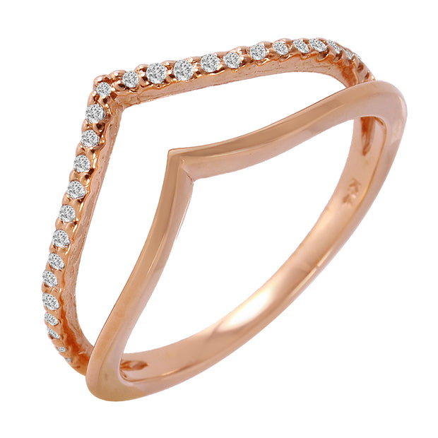 Ladies 0.12CTW Diamond 14K Rose Gold Ring - Fashion Strada