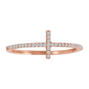 Ladies 0.14CTW Diamond 14K Rose Gold Ring - Fashion Strada