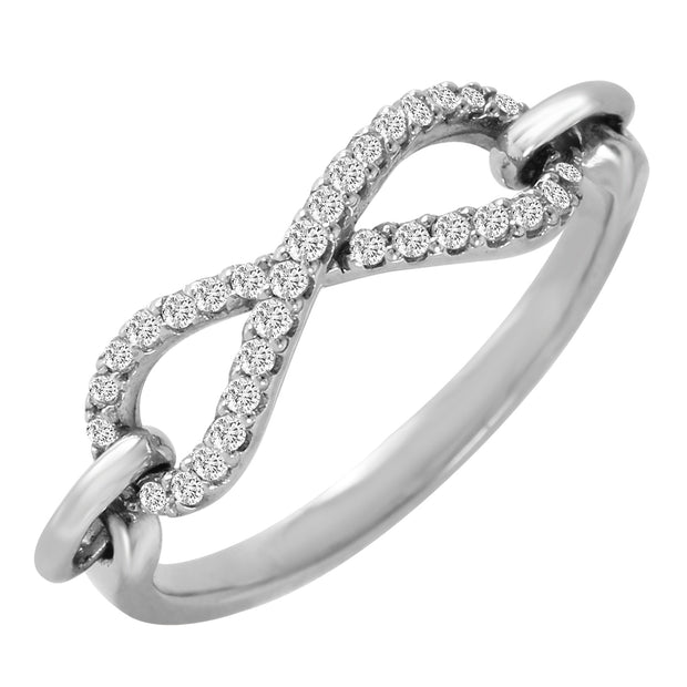 Ladies 0.21CTW Diamond 14K White Gold Ring - Fashion Strada
