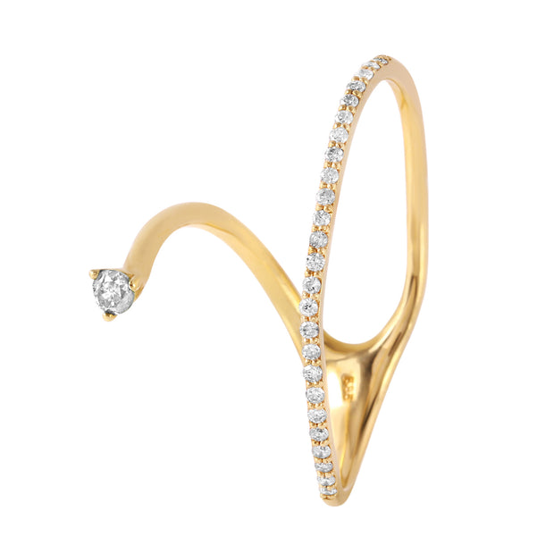 Ladies 0.25CTW Diamond 14K Yellow Gold Ring - Fashion Strada