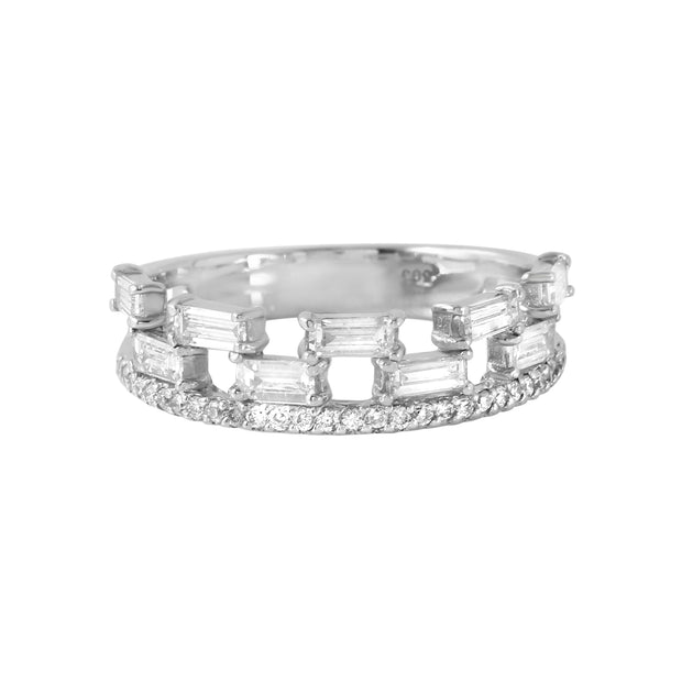 Ladies 0.8CTW Diamond 14K White Gold Ring - Fashion Strada