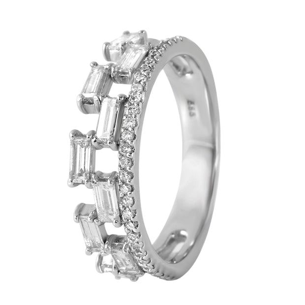 Ladies 0.8CTW Diamond 14K White Gold Ring - Fashion Strada