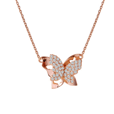 Ladies 0.29CTW Diamond 14K Rose Gold Necklace - Fashion Strada