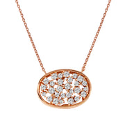 Ladies 0.66CTW Diamond 14K Rose Gold Necklace - Fashion Strada