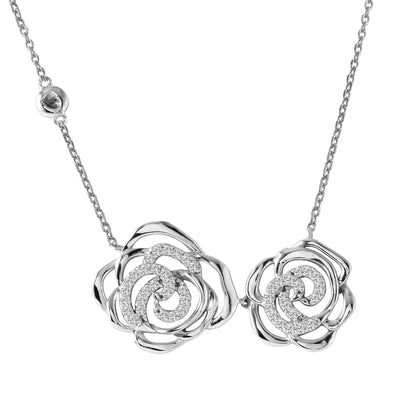Ladies 0.48CTW Diamond 14K White Gold Necklace - Fashion Strada