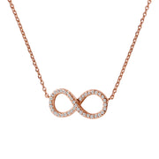 Ladies 0.18CTW Diamond 14K Rose Gold Necklace - Fashion Strada