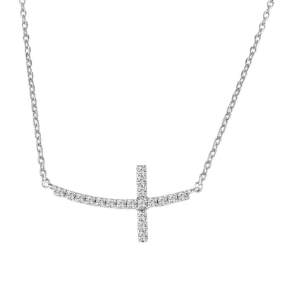 Ladies 0.2CTW Diamond 14K White Gold Necklace - Fashion Strada