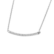 Ladies 0.12CTW Diamond 14K White Gold Necklace - Fashion Strada