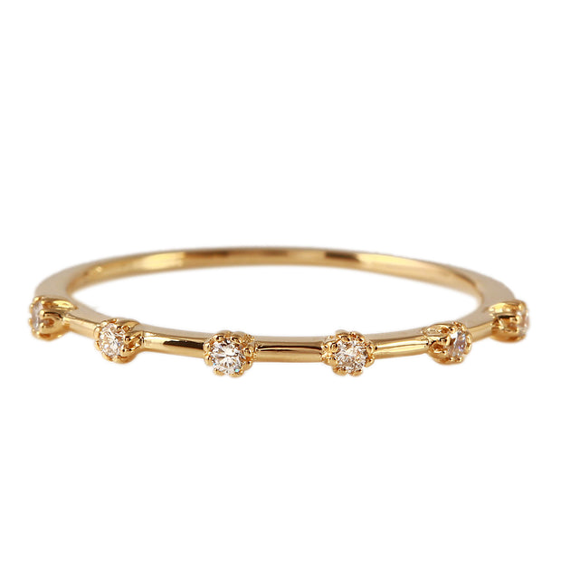 Ladies 0.06CTW Diamond 14K Yellow Gold Ring - Fashion Strada