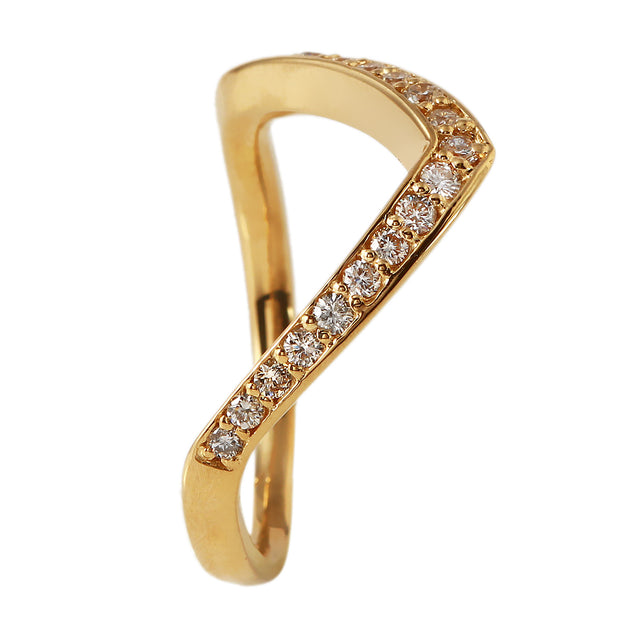 Ladies 0.3CTW Diamond 14K Yellow Gold Ring - Fashion Strada