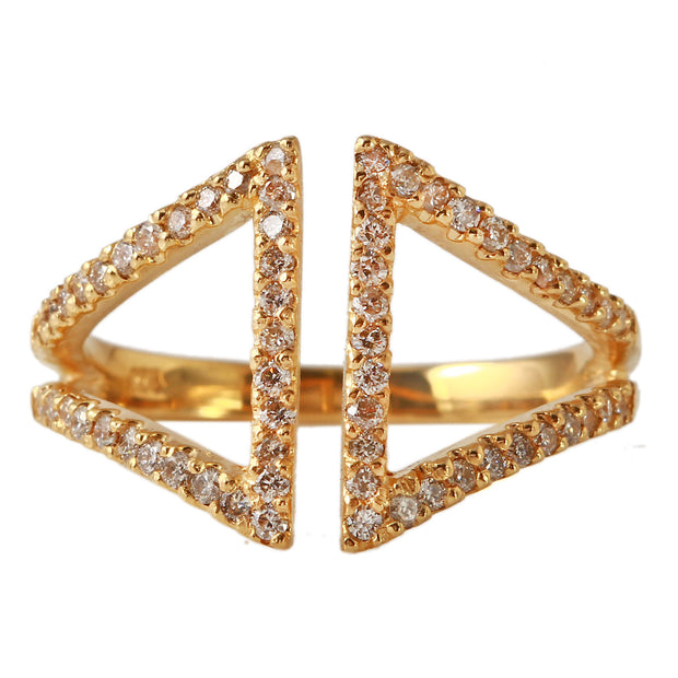 Ladies 0.45CTW Diamond 14k Yellow Gold Ring - Fashion Strada