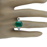 4.50 Carat Emerald 14K Yellow Gold Diamond Ring - Fashion Strada