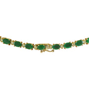 30.90 Carat Emerald 14K Yellow Gold Diamond Necklace - Fashion Strada