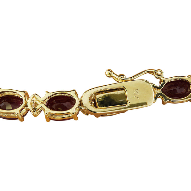33.31 Carat Ruby 14K Yellow Gold Diamond Necklace - Fashion Strada